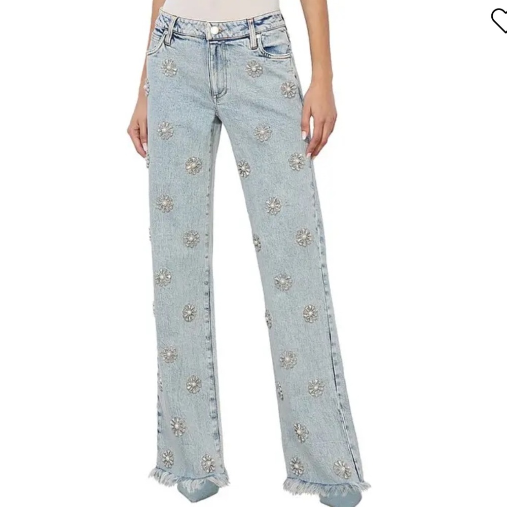 ALICE + OLIVIA 
Roxy Embellished Straight Leg Jeans - Picture 5 of 9
